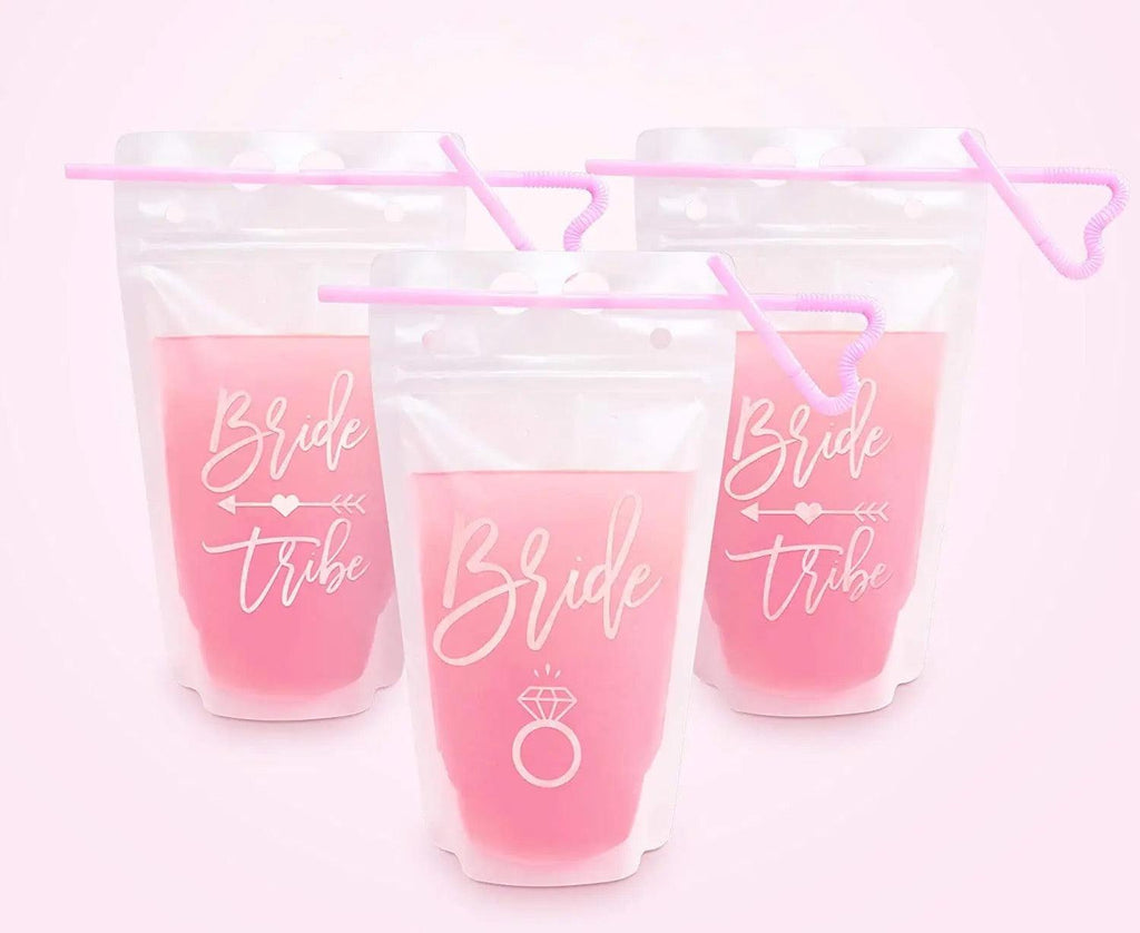 Bride / Bride Tribe Drinks Pouches - Hen Party Idea - Thea Elizabeth Studio Ltd