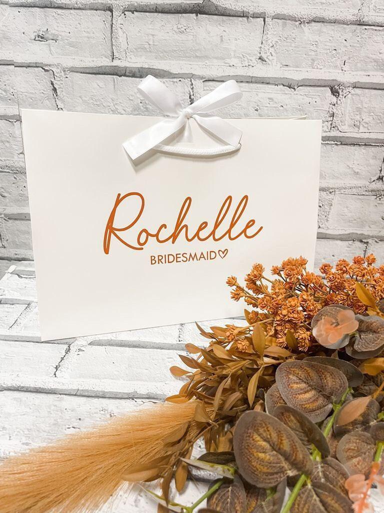 Bridesmaid Gift Bag Personalised - With Ribbon - Thea Elizabeth Studio Ltd