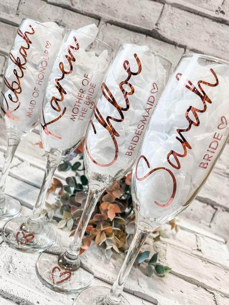 Bridesmaid Personalised Wine Glasses - Thea Elizabeth Studio Ltd