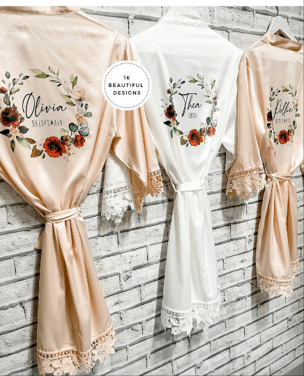 Personalised Bridesmaid Robes/Dressing Gown - Thea Elizabeth Studio Ltd