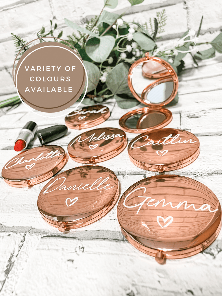 Personalised Compact Mirror, Weddings and Hen Parties - Thea Elizabeth Studio Ltd