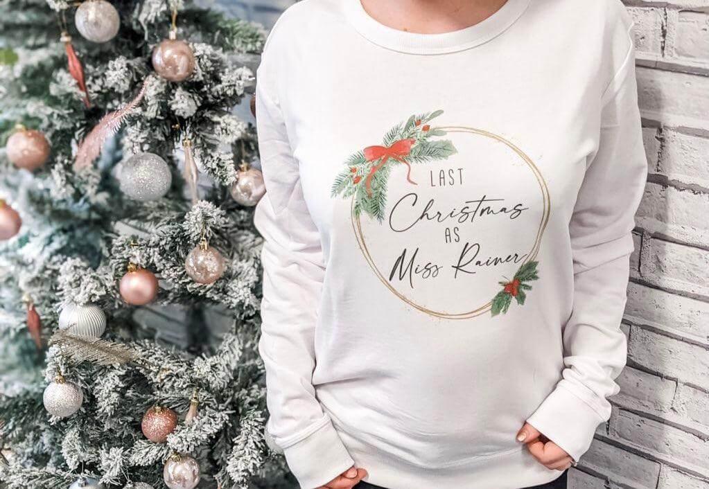 Personalised Last Christmas as a Miss/First Christmas as Mrs Jumper - Thea Elizabeth Studio Ltd