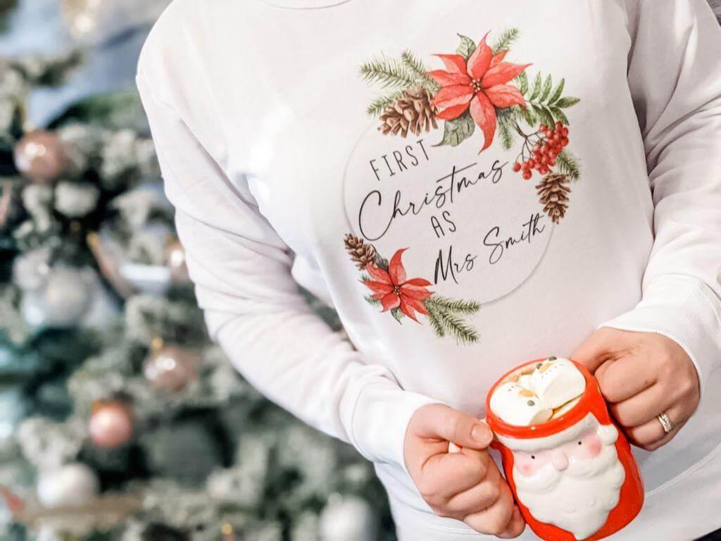 Personalised Last Christmas as a Miss/First Christmas as Mrs Jumper - Thea Elizabeth Studio Ltd