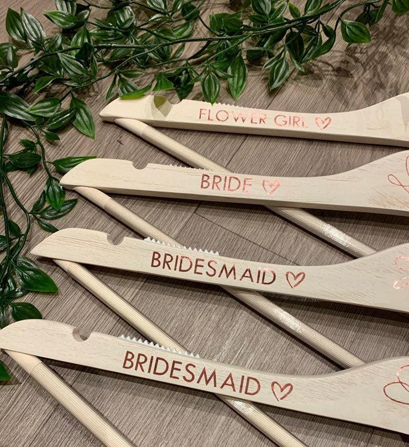 Wedding Dress Hangers, Bridesmaid, Maid of Honour, Mother of the Bride Hangers, Shabby Chic White - Thea Elizabeth Studio Ltd