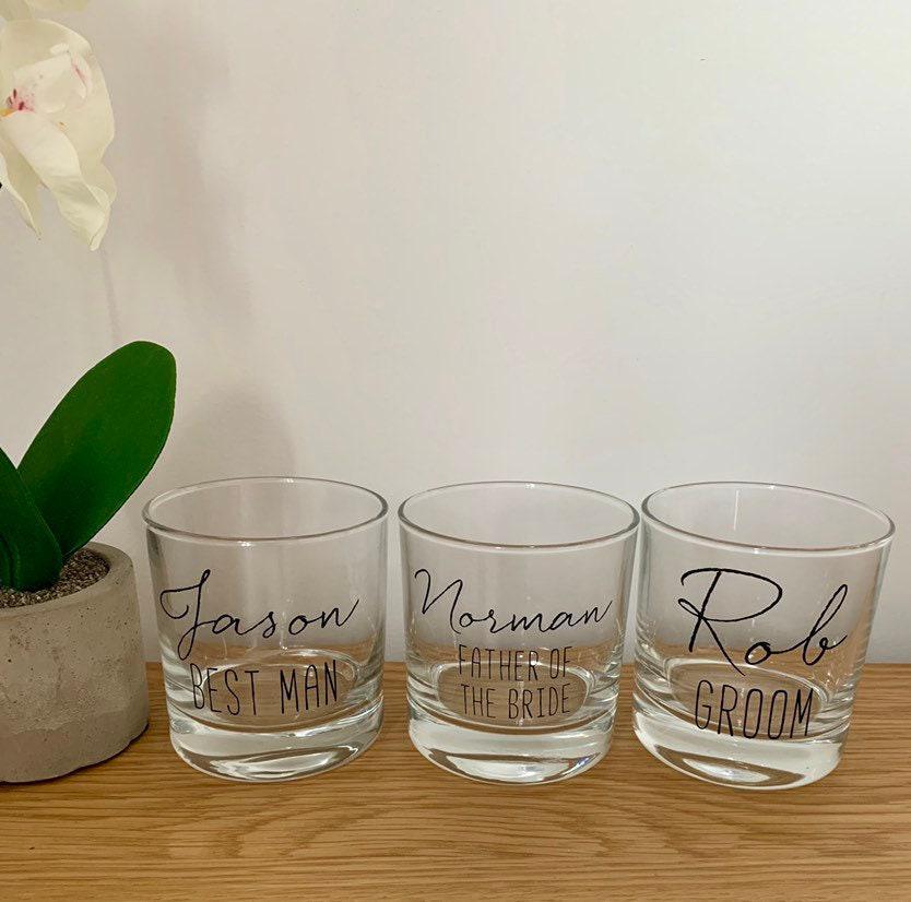 Whisky Glass, Best Man, Usher, Groomsman Wedding Personalised - Thea Elizabeth Studio Ltd