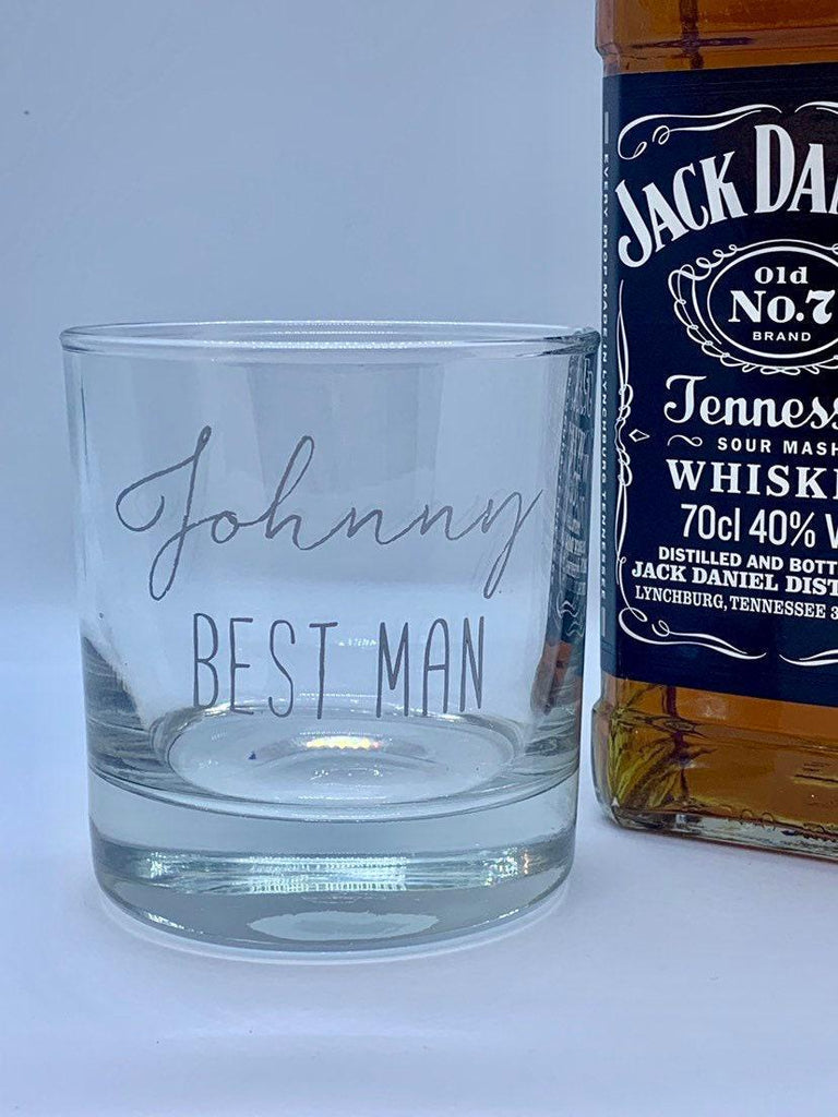 Whisky Glass, Best Man, Usher, Groomsman Wedding Personalised - Thea Elizabeth Studio Ltd