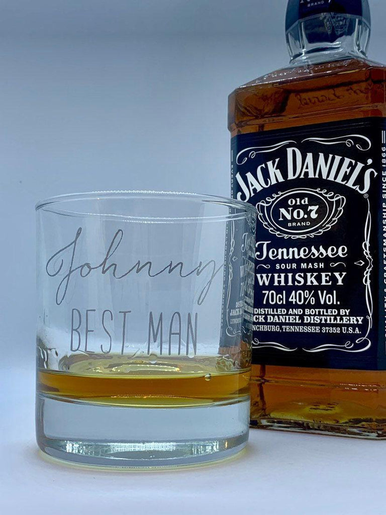 Whisky Glass, Best Man, Usher, Groomsman Wedding Personalised - Thea Elizabeth Studio Ltd