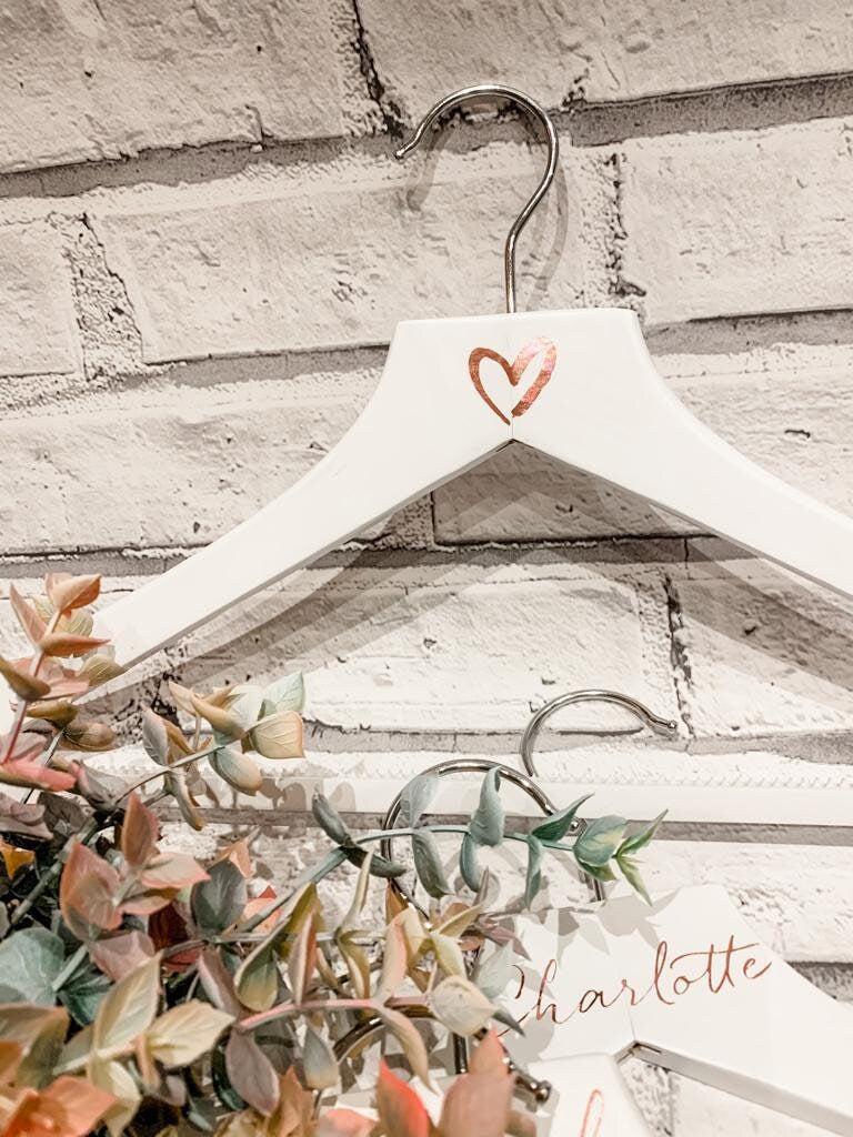 White Wedding Dress Hangers, Bridesmaid, Maid of Honour, Mother of the Bride Hangers, White - Thea Elizabeth Studio Ltd