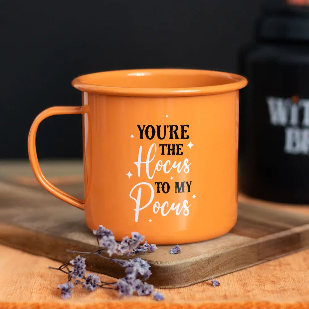 You're the Hocus To My Pocus Enamel Halloween Mug - Thea Elizabeth Studio Ltd